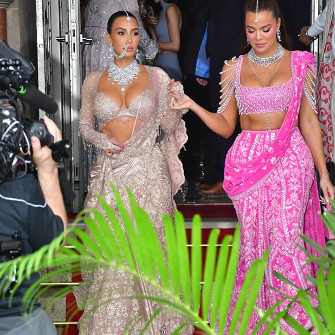 Kim & Khloe Kardashian sizzle in Bold Lehengas