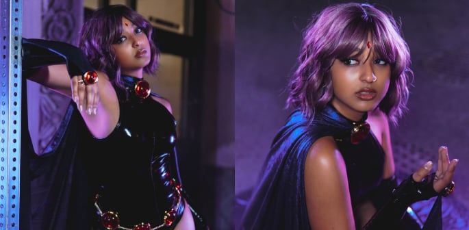 Maitreyi Ramakrishnan stupisce con l'iconico cosplay di Raven di 'Teen Titans' - F