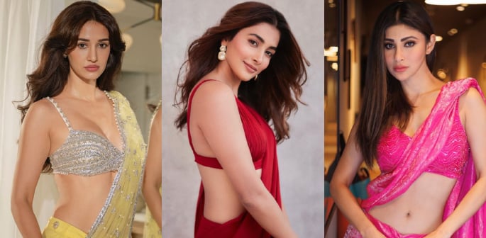 7 Bollywood Stars who Perfected the Bikini Saree Blouse Look - F
