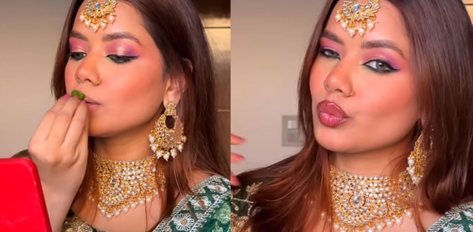 Indian Influencer uses Green Chillies as 'Natural Lip Plumper' f