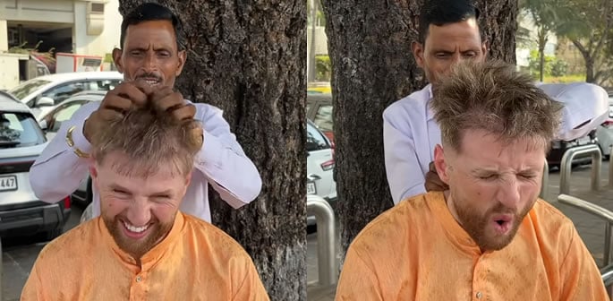 Fans in Stitches as Kristen Hanby Tries Indian Head Massage f