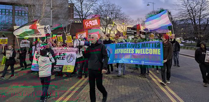 Anti-Racism Groups protest against Nigel Farage's Reform UK f