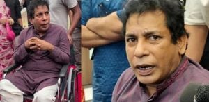 Mosharraf Karim attends 'Chokkor 302' Premiere in Wheelchair f