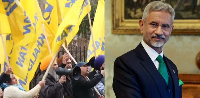 Pro-Khalistan Protester Tears Indian Flag During Jaishankar's UK Visit