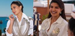 Jacqueline Fernandez Wows in Ivory Ensembles at Cannes 2025