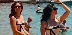 Kareena Kapoor Turns up the Heat in Strappy Beige Swimsuit f