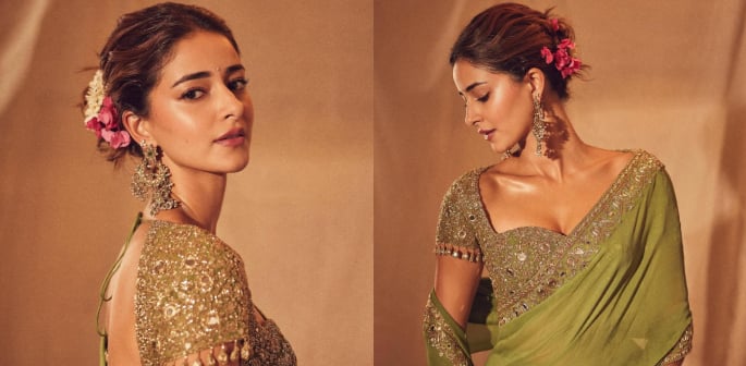 Ananya Panday dazzles in Traditional Saree for Ganesh Chaturthi F