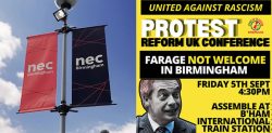 Birmingham Stand Up To Racism to Protest Reform UK Conference