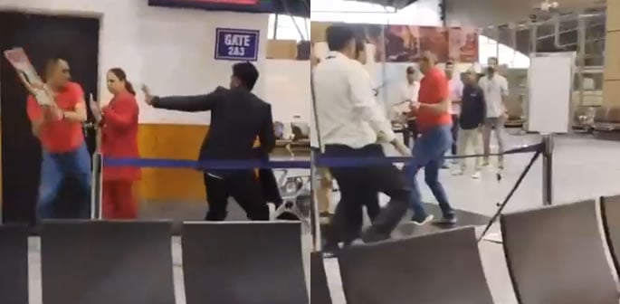 Indian Army Officer Caught on Camera assaulting Airline Staff f