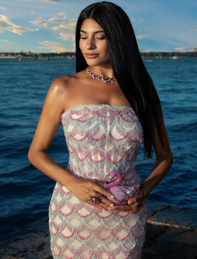 Farhana Bodi stuns in Iridescent Pink at amfAR Gala Venezia 3