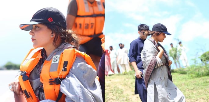 Hadiqa Kiani Leads Flood Relief Efforts in Punjab f