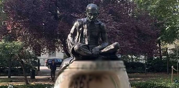 India condemns Vandalism of Gandhi Statue in London f
