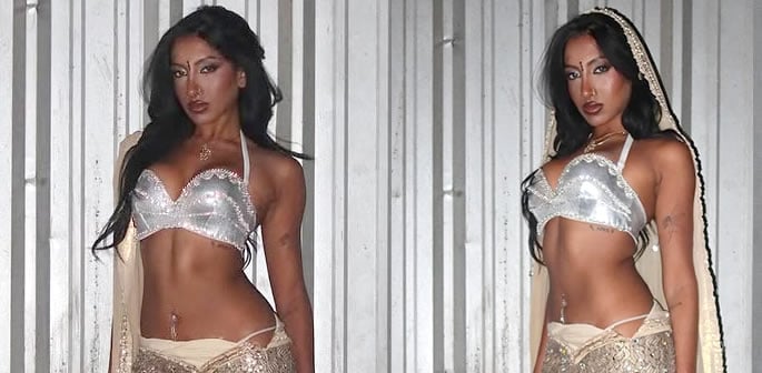 Lara Raj redefines Diwali Glamour in Bold Metallic Lehenga f