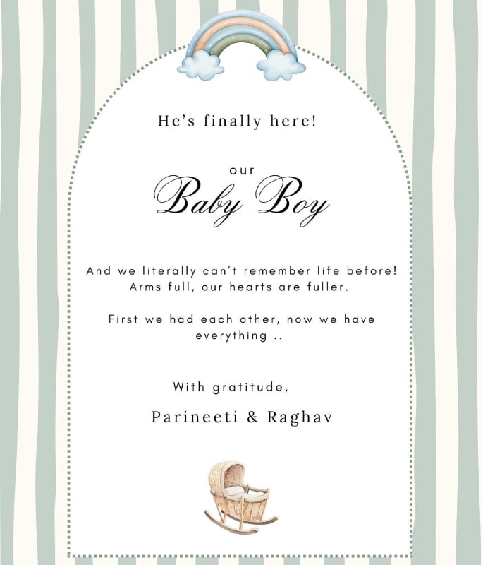Parineeti Chopra & Raghav Chadha welcome Baby Boy - 1