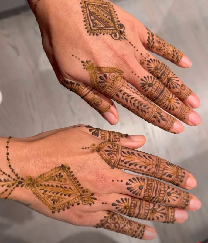 Priyanka & Malti Marie show off Matching Karva Chauth Mehendi 2