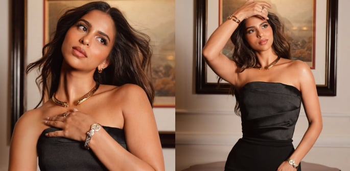 Suhana Khan sfoggia un look nero all'evento glamour di Diwali di Cartier