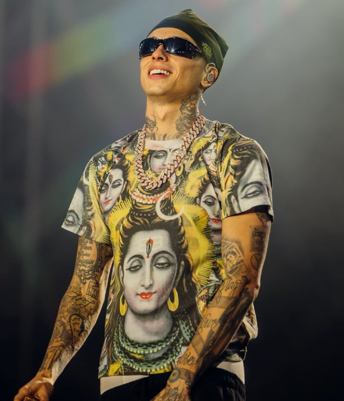 Central Cee rocks Lord Shiva Tee at Rolling Loud Mumbai