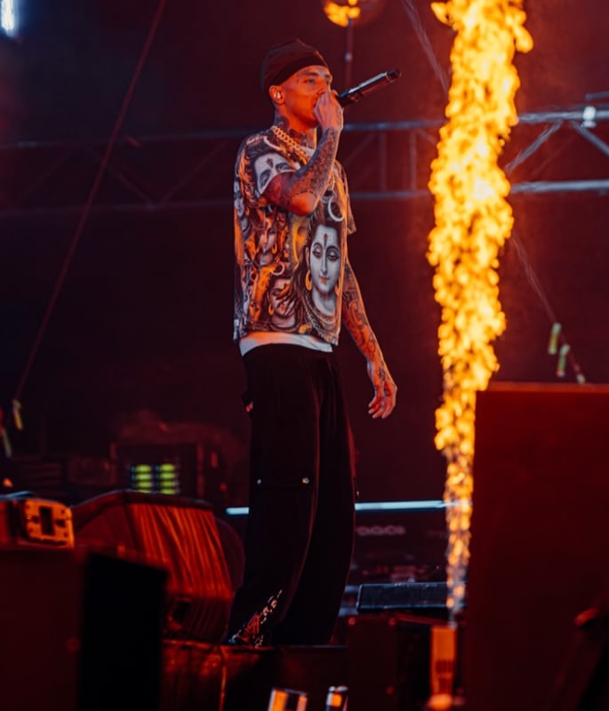 Central Cee rocks Lord Shiva Tee at Rolling Loud Mumbai