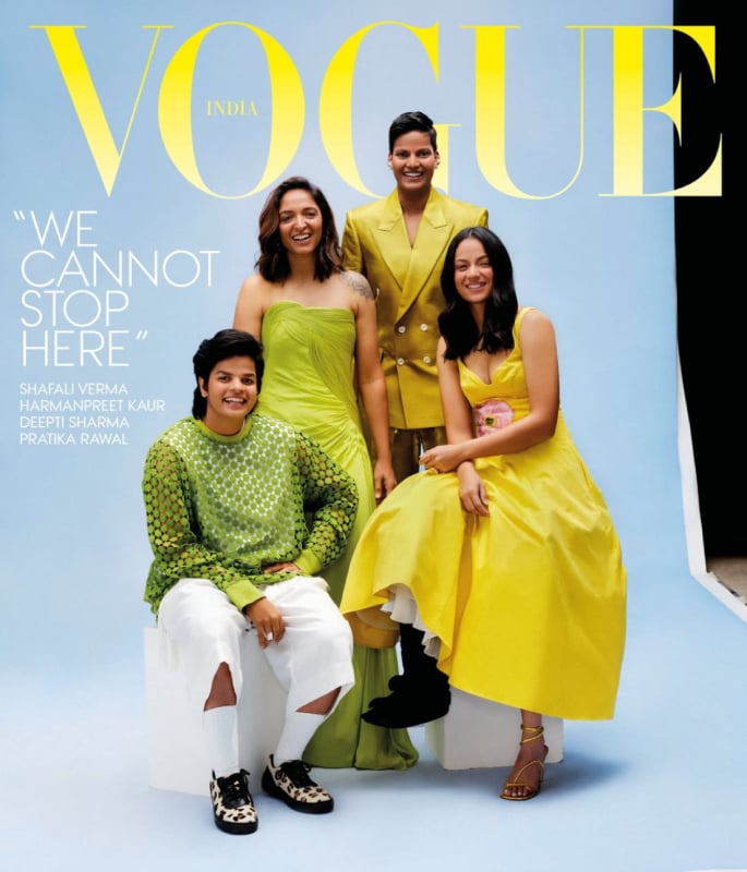 Harmanpreet, Shafali, Deepti & Pratika shine on Vogue India Cover 