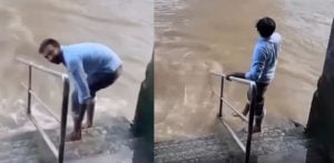 Indian Man Washing Feet in River Thames divides Viewers f