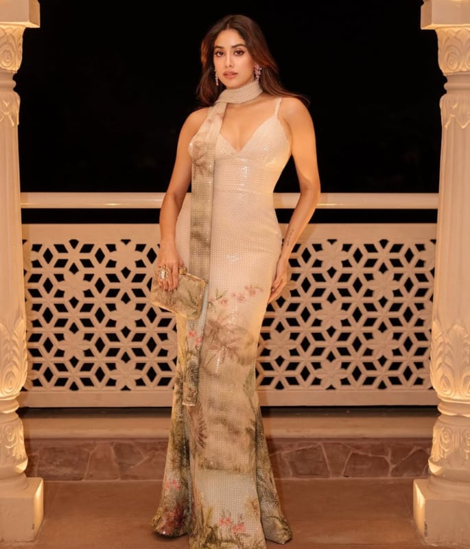 Janhvi Kapoor dazzles in Watercolour Elie Saab Gown