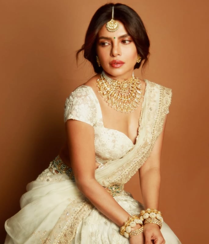 Priyanka Chopra channels Inner Devi in Ivory Lehenga 