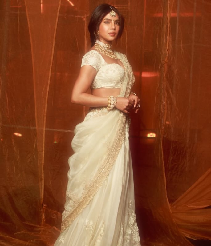 Priyanka Chopra channels Inner Devi in Ivory Lehenga 