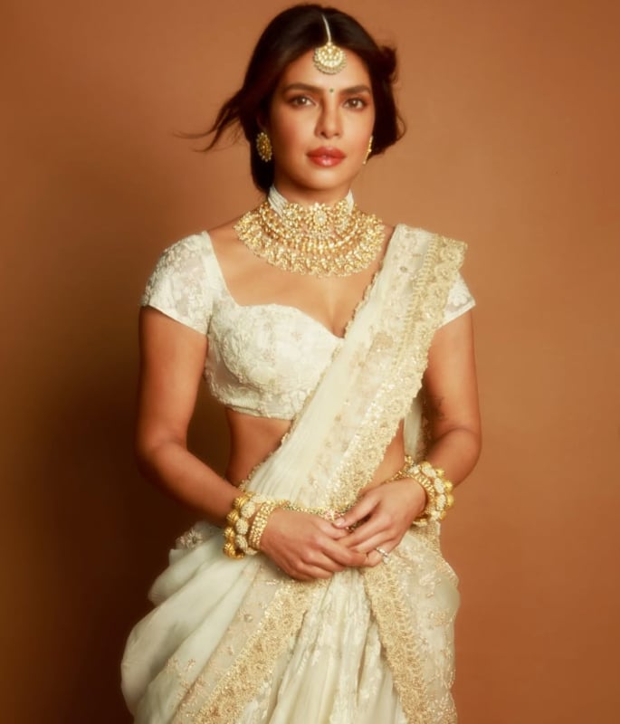Priyanka Chopra channels Inner Devi in Ivory Lehenga 