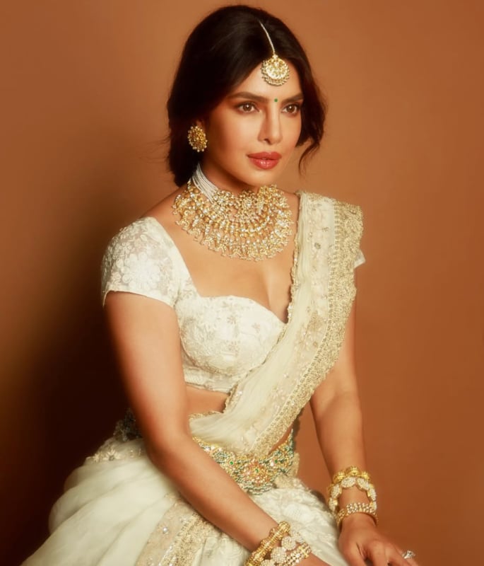 Priyanka Chopra channels Inner Devi in Ivory Lehenga 