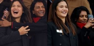 Simone Ashley & Emma Raducanu Cheer On England's Rugby Win f