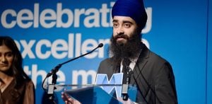 Sky News' Amrit Singh Mann honours Parents at Asian Media Awards f