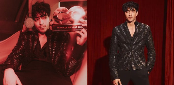 Ahaan Panday stuns in Rohit Gandhi & Rahul Khanna at GQ MOTY F