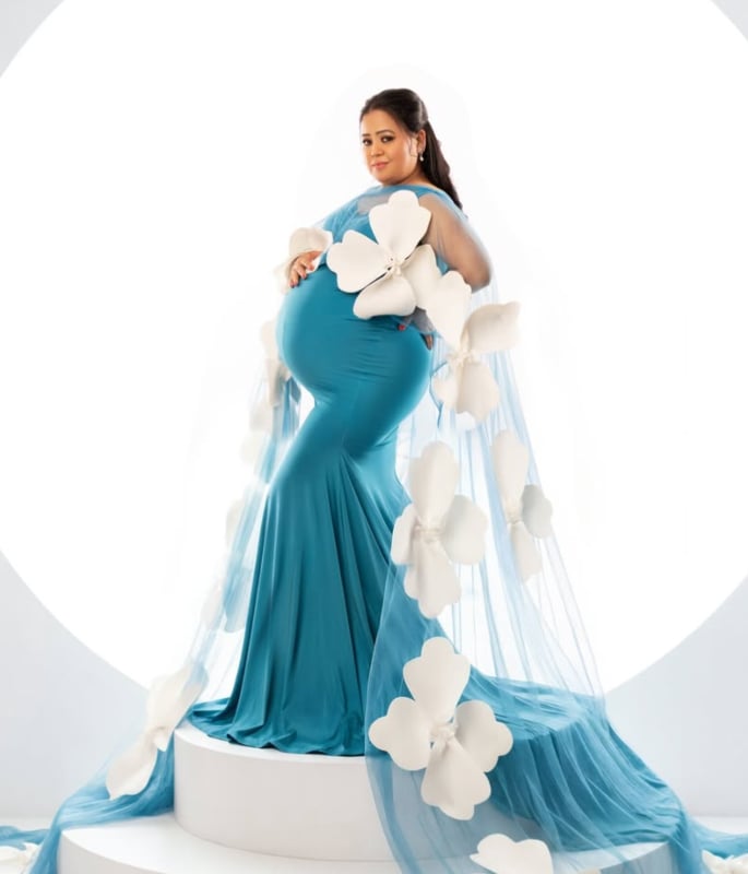 Bharti Singh glows in Blue Silk Maternity Shoot 