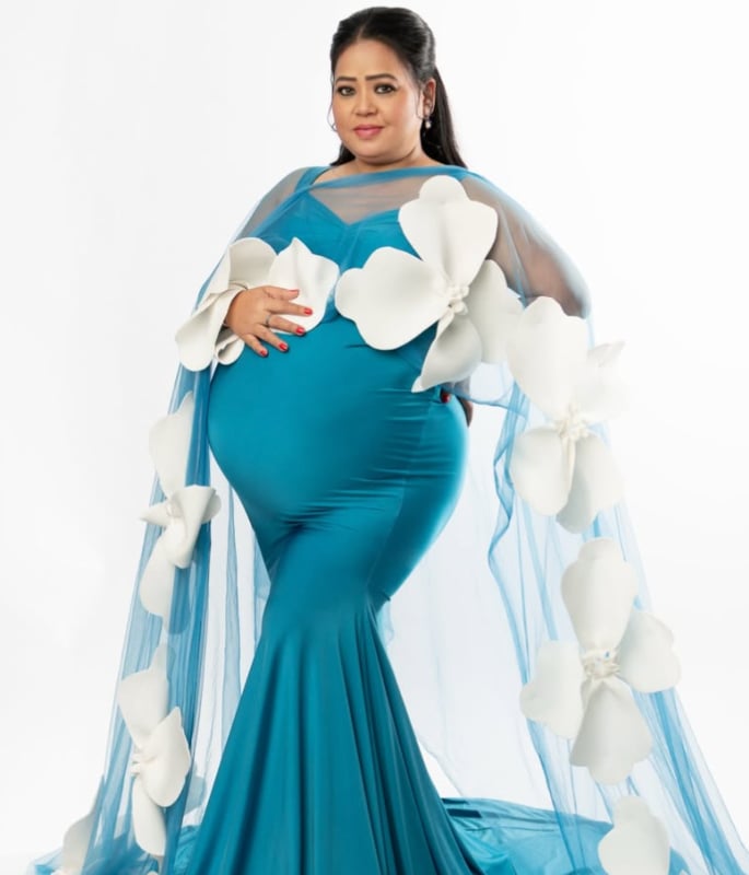 Bharti Singh glows in Blue Silk Maternity Shoot 