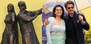 Shah Rukh Khan & Kajol unveil 'DDLJ' Bronze Statue in London F