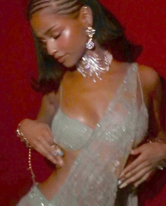 Tyla dazzles in Sheer Saree-Inspired Design by Nancy Tyagi 2