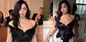 Charli XCX stuns at Golden Globes with Saint Laurent Debut Look F