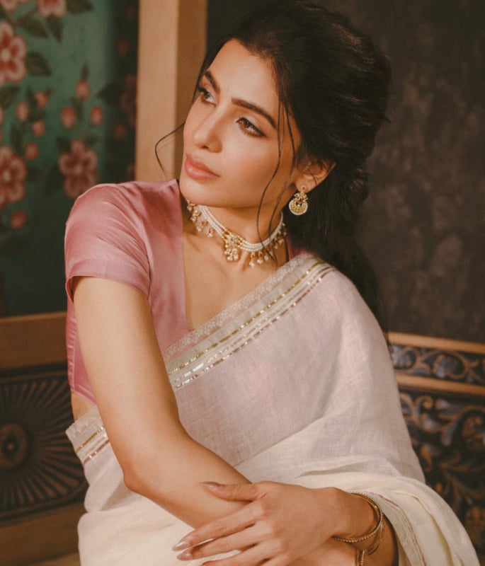 Samantha Ruth Prabhu embraces Soft Elegance in Anavila Saree 