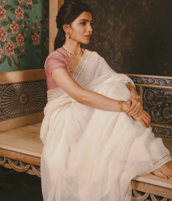 Samantha Ruth Prabhu embraces Soft Elegance in Anavila Saree 