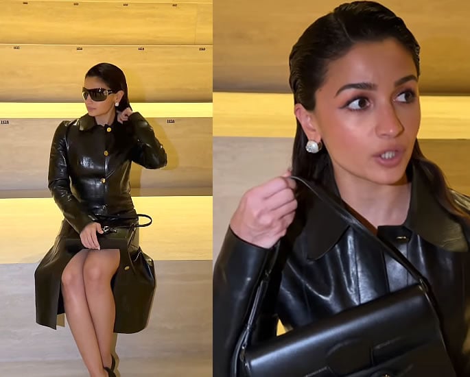 Alia Bhatt Slays in All Black Leather Look at Milan Fashion Week