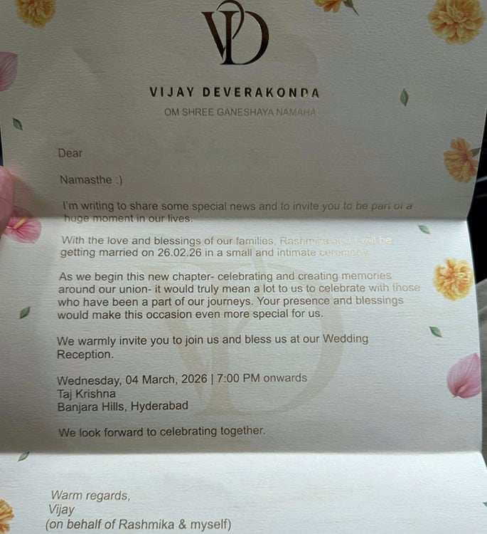 Rashmika & Vijay's 'Leaked Wedding Invitation' Sparks Buzz