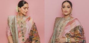 Sonam Kapoor serves Royal Maternity Fashion in Kalamkari Saree
