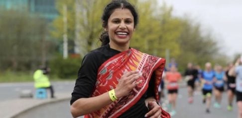 Teacher eyes World Record by Running Manchester Marathon in Saree f
