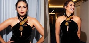 Huma Qureshi makes Cannes Statement in Velvet Halter Gown f