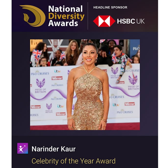 Narinder Kaur receives National Diversity Award Nomination
