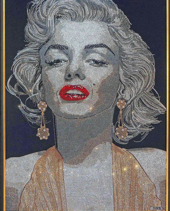 San B unveils Marilyn Monroe Portrait using 150,000 Swarovski Crystals