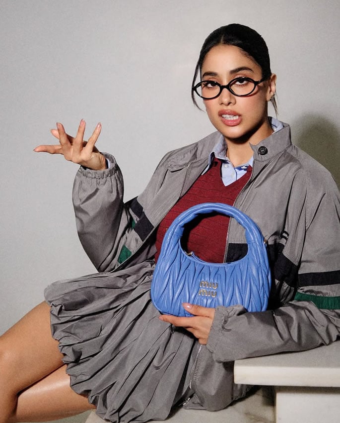Janhvi Kapoor embraces 'Nerdy Chic' Trend in Miu Miu Look 4