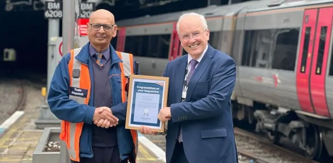 West Midlands Railway Worker honoured for 50 Years of Service f