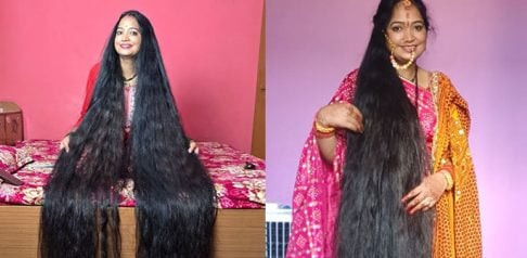 Indian Woman sets World Record for Longest Hair f