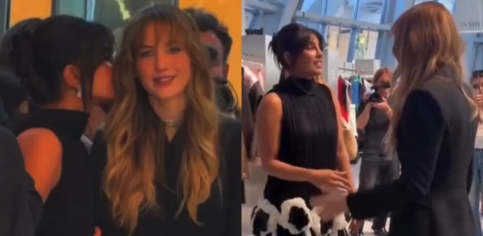 Priyanka Chopra & Jennifer Lawrence Chat it Up at Paris Event f